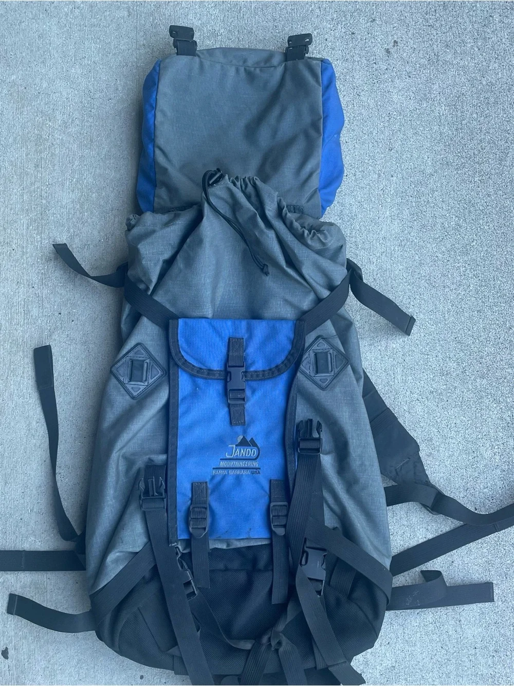 Vtg Jandd Mountaineering Hiking Backpack Day Pack Blue Gray USA Great Condition